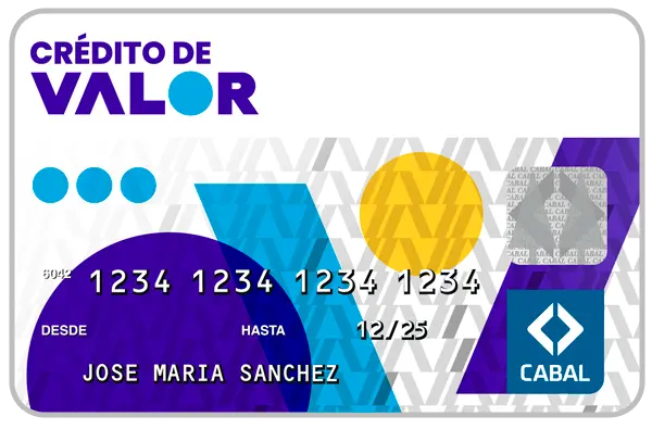 Tarjeta Valor Cabal